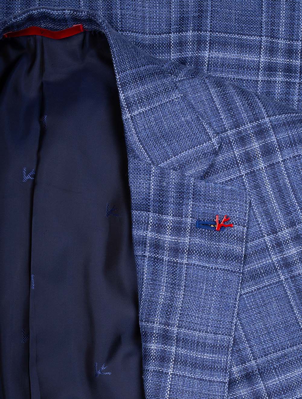 Isaia Galles Over Check Sports Jacket Blue AI1