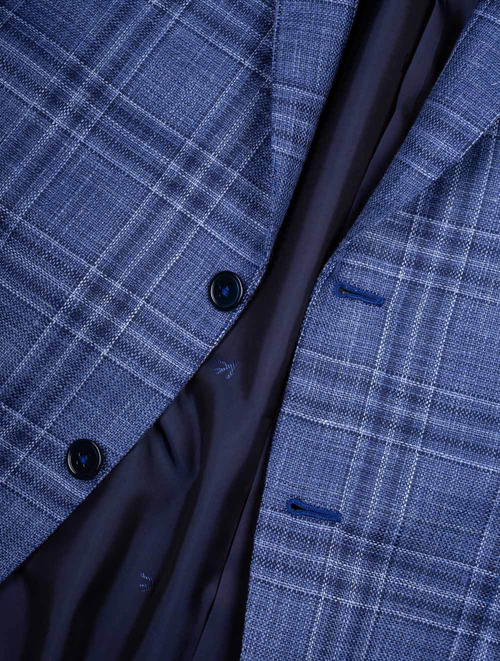 Isaia Galles Over Check Sports Jacket Blue AI2