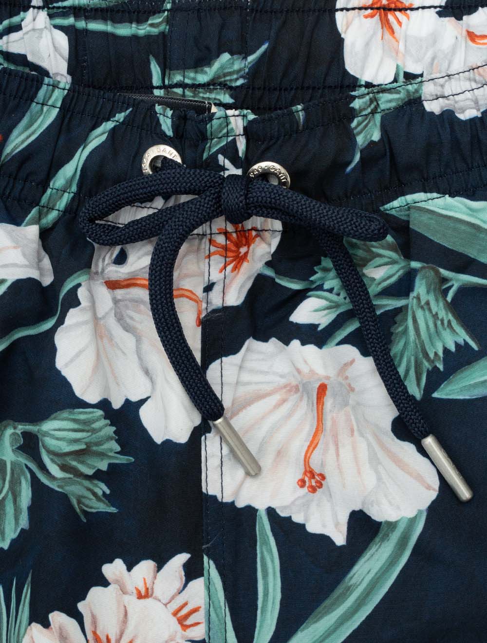 Oleander Print Swim Shorts Evening Blue