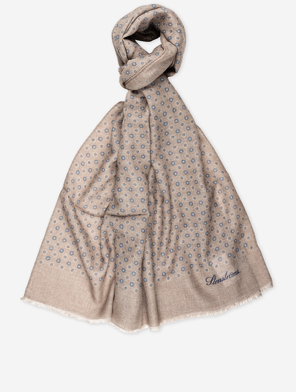 Stenstroms Patterned Wool Scarf Beige MI