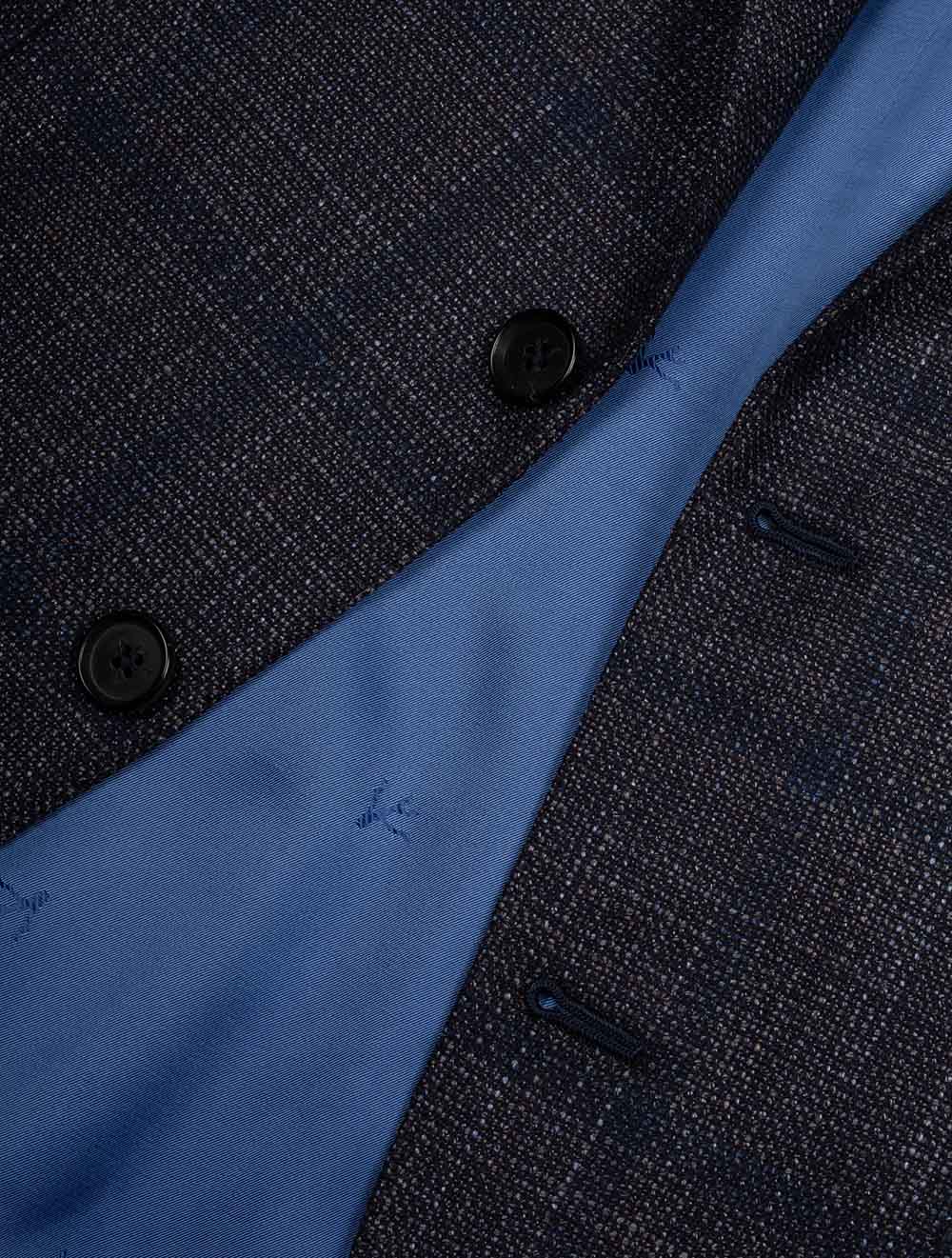 Isaia Subtle Check Sports Jacket Navy AI2