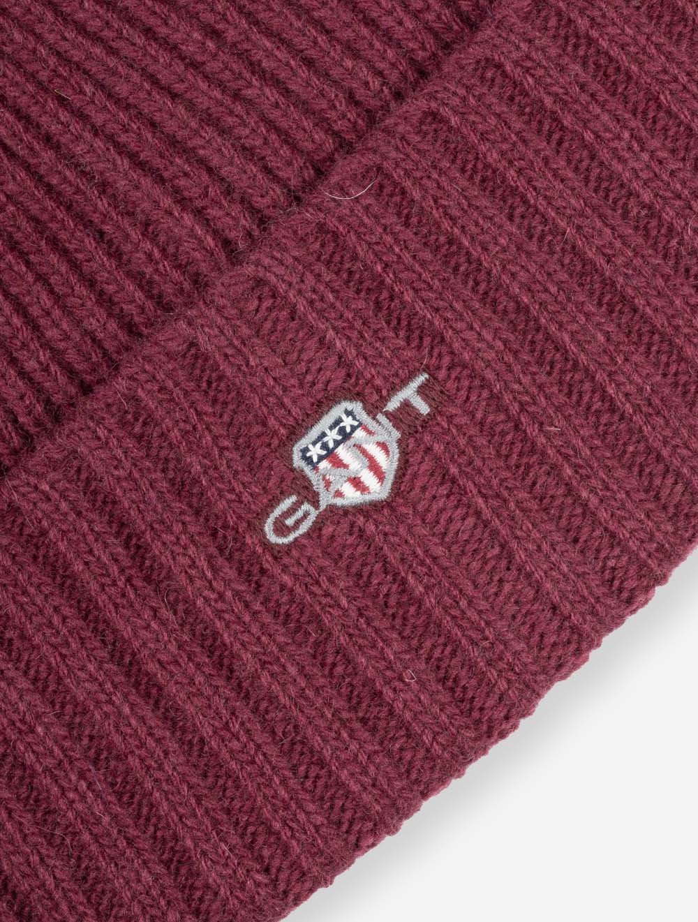 Unisex Shield Wool Beanie Wine Red