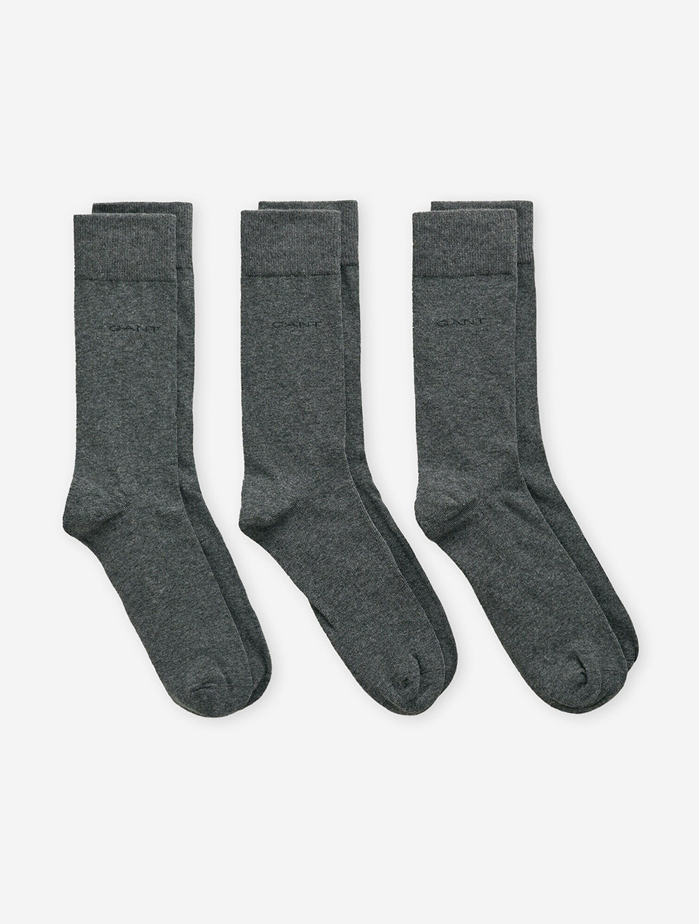 Gant Soft Cotton Socks 3 Pack Charcoal Melange MI