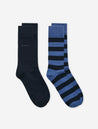 Gant Barstripe And Solid Socks 2 Pack Vintage Blue MI