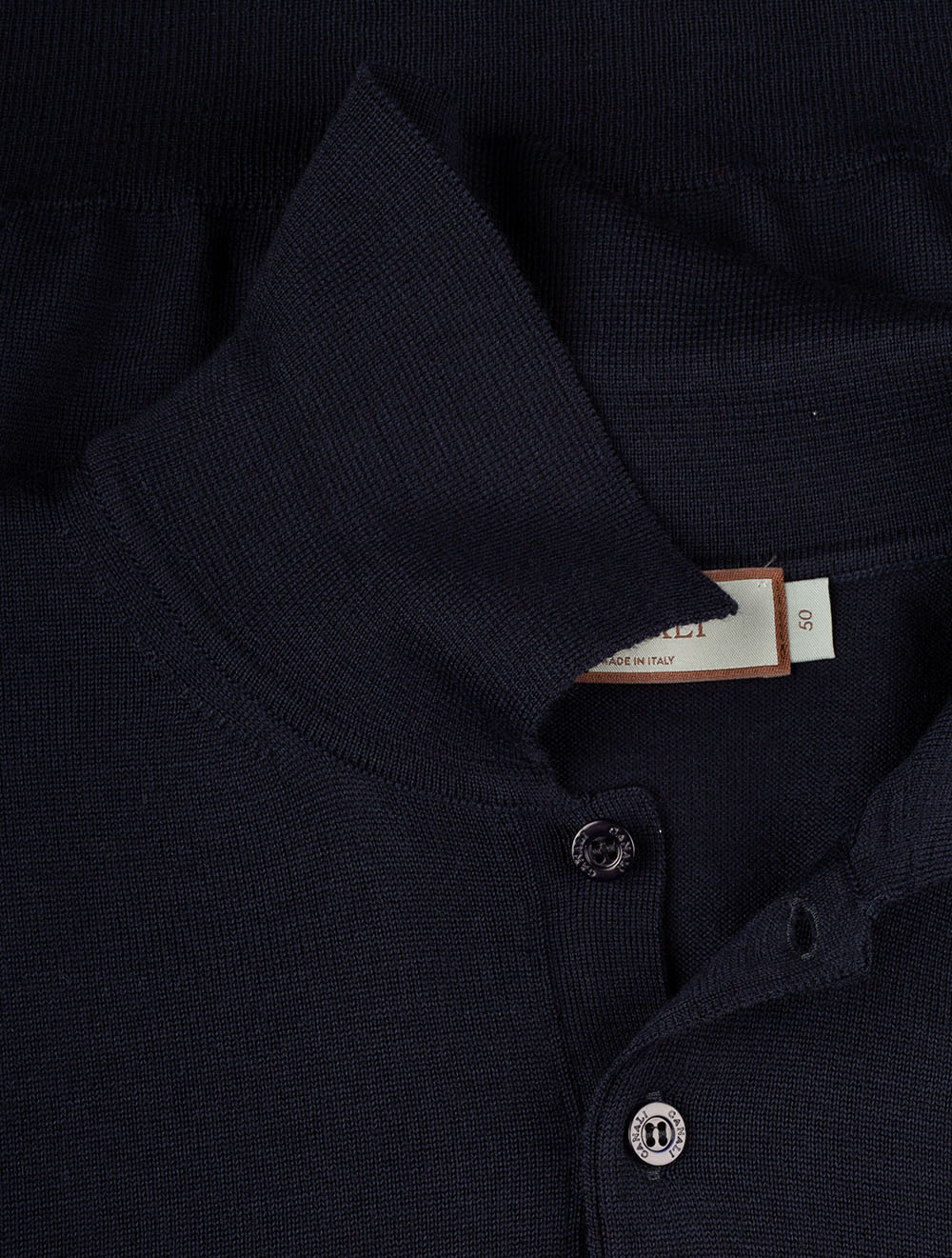 Long Sleeve Polo Merino Navy