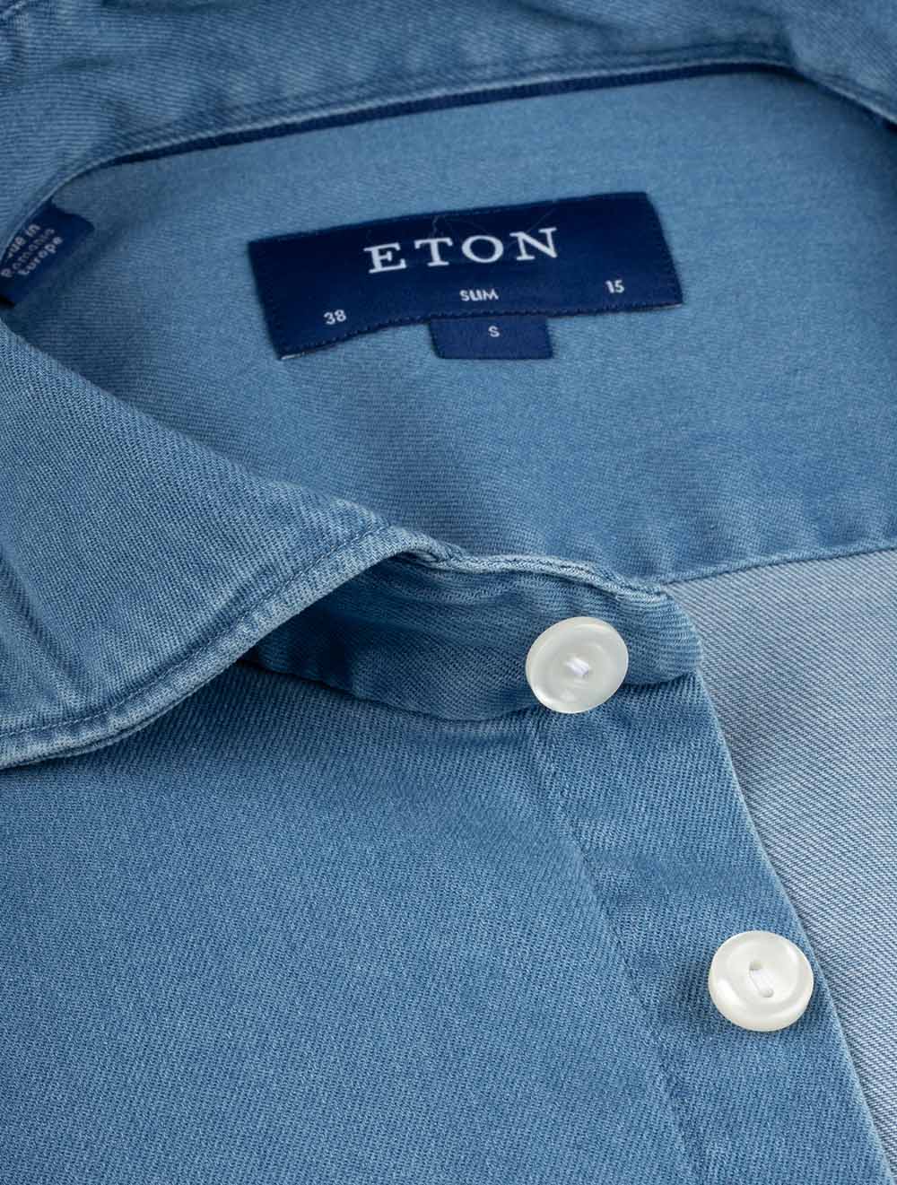 Eton Denim Stretch Cotton Slim Fit Shirt AI2