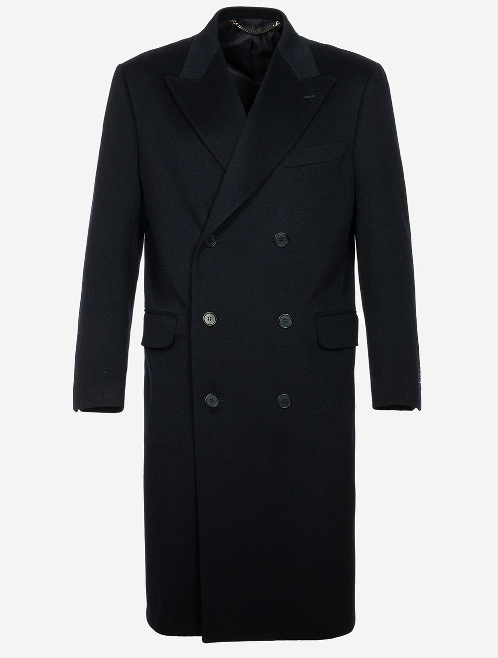 Canali Double Breast Cashmere Overcoat Navy MI