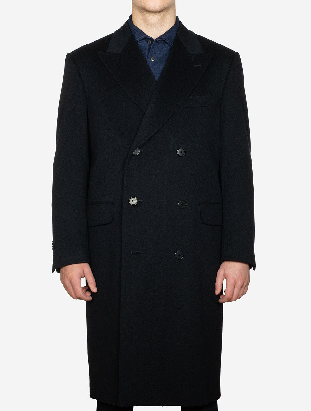 Canali Double Breast Cashmere Overcoat Navy AI1