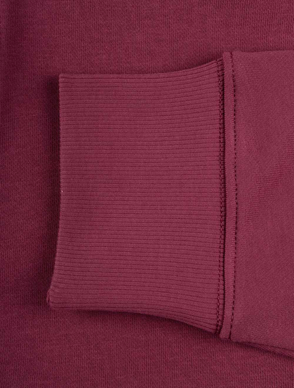 Regular Fit Shield Half Zip Sweatshirt Wine Red