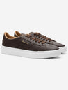 Santoni Tumble Leather Sneaker Dark Brown MI