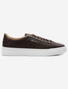 Santoni Tumble Leather Sneaker Dark Brown AI2