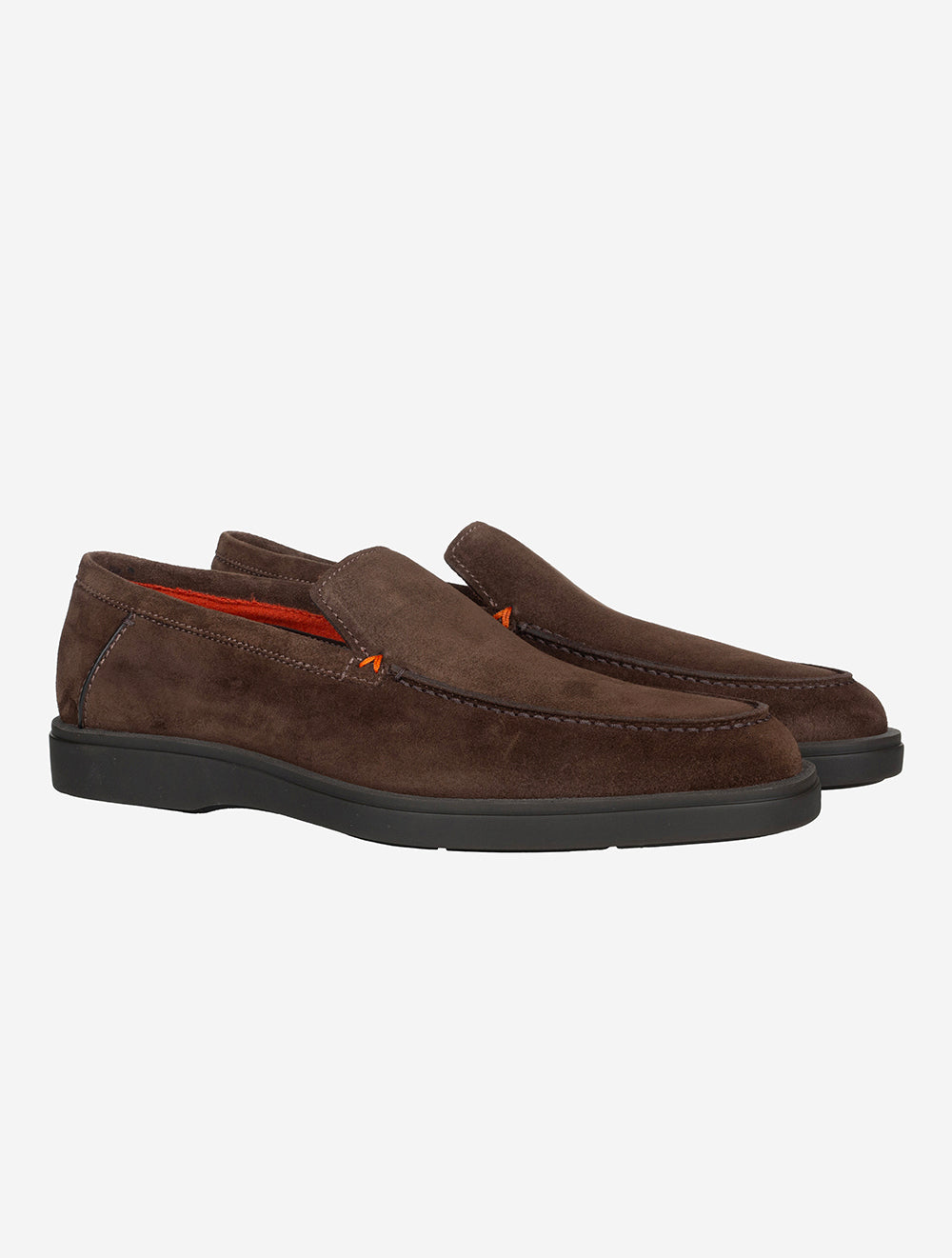 Santoni SANTONI Slip On Tumbled Shoe Dark Brown MI