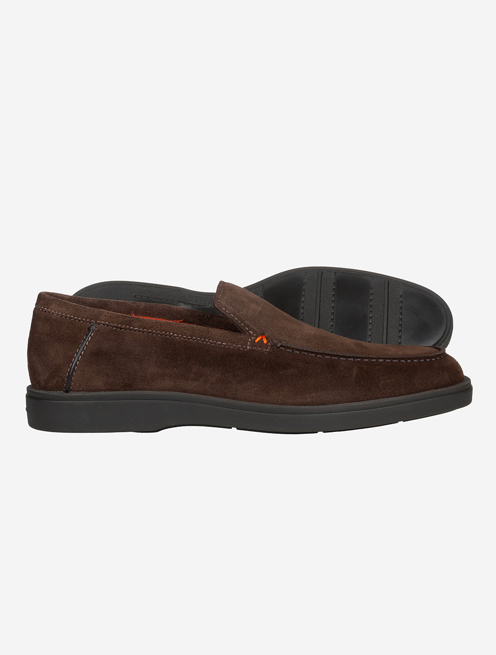 Santoni SANTONI Slip On Tumbled Shoe Dark Brown AI1