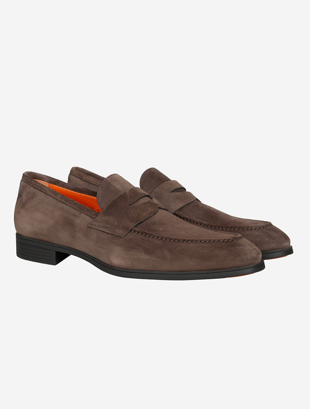 Santoni suede penny loafer - Brown