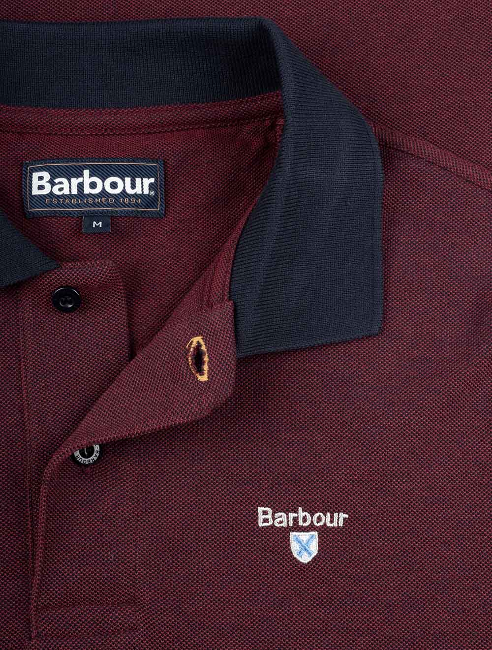 Barbour Essential Sports Polo Mix Dark Red AI3