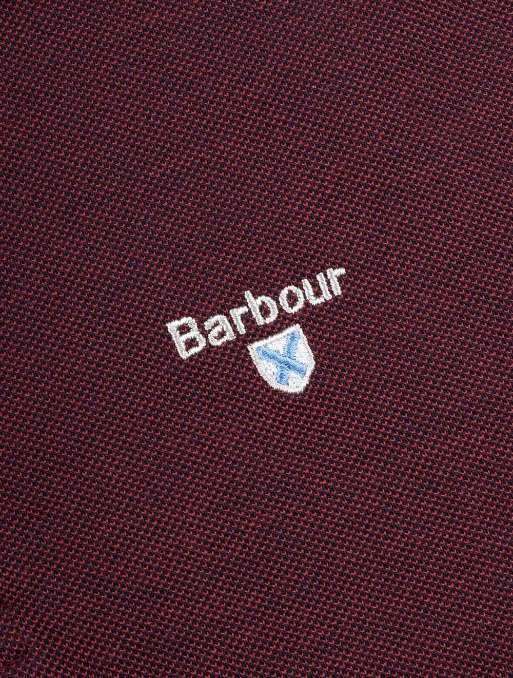 Barbour Essential Sports Polo Mix Dark Red AI4