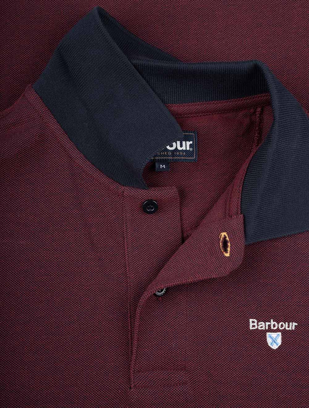 Barbour Essential Sports Polo Mix Dark Red AI5