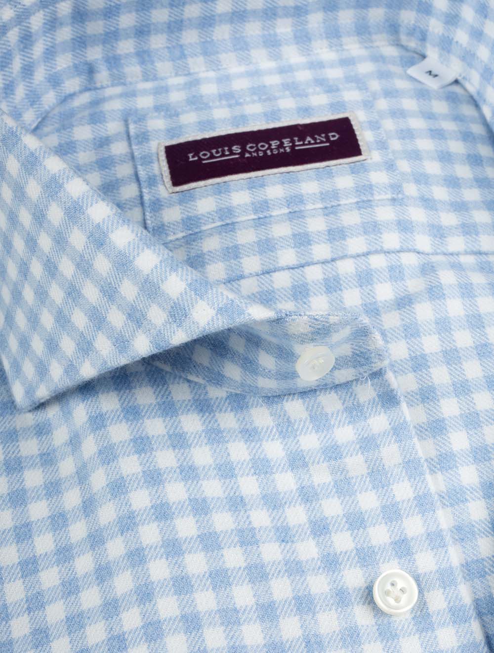 Louis Copeland Flannel Gingham Slim Fit Blue AI2