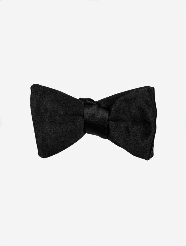 Satin Ready Tied Bowtie Black Satin