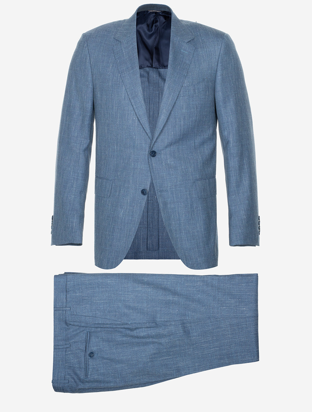 Canali Unlined Wool Silk Linen Suit Blue MI