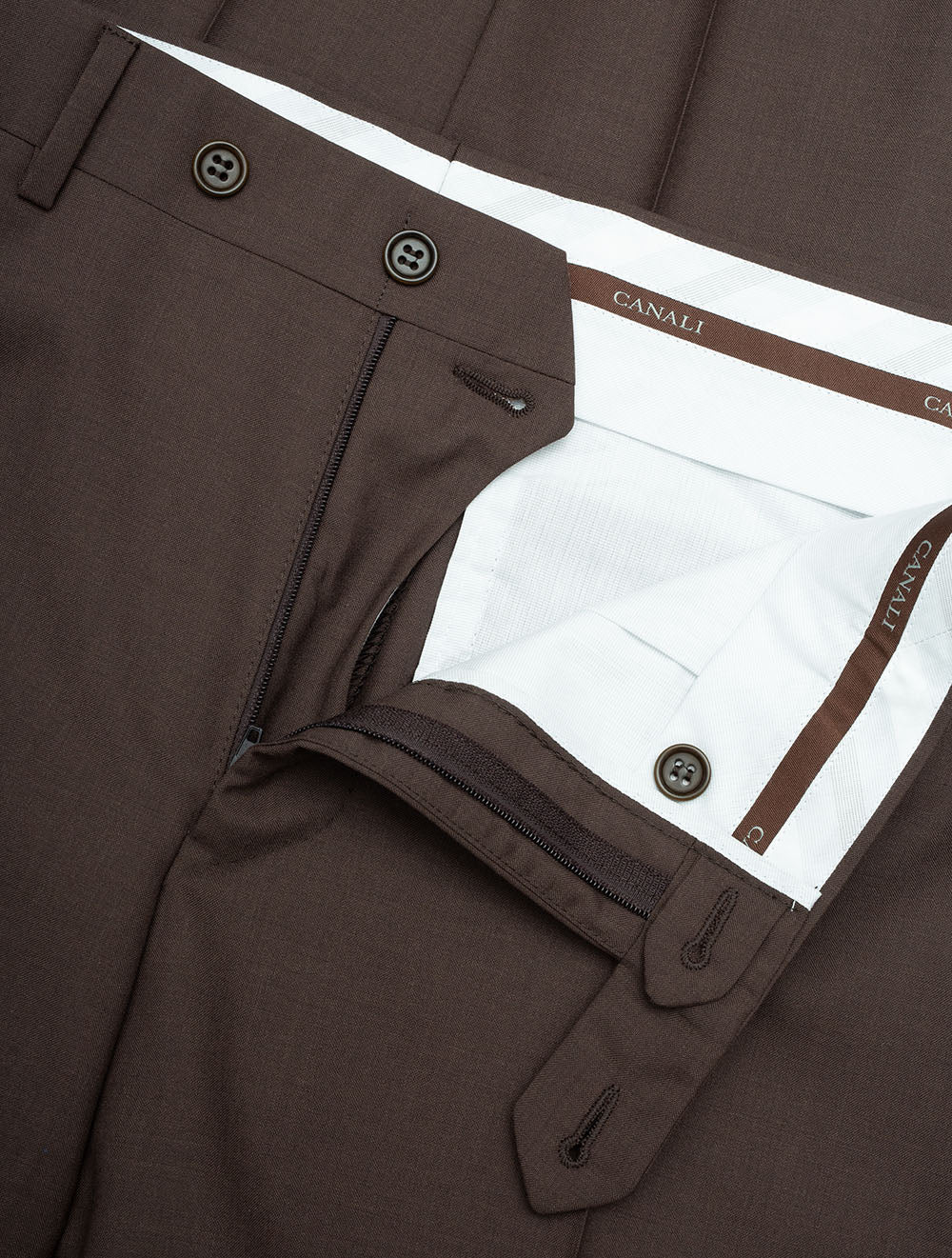 Canali Wool Trousers Brown AI5