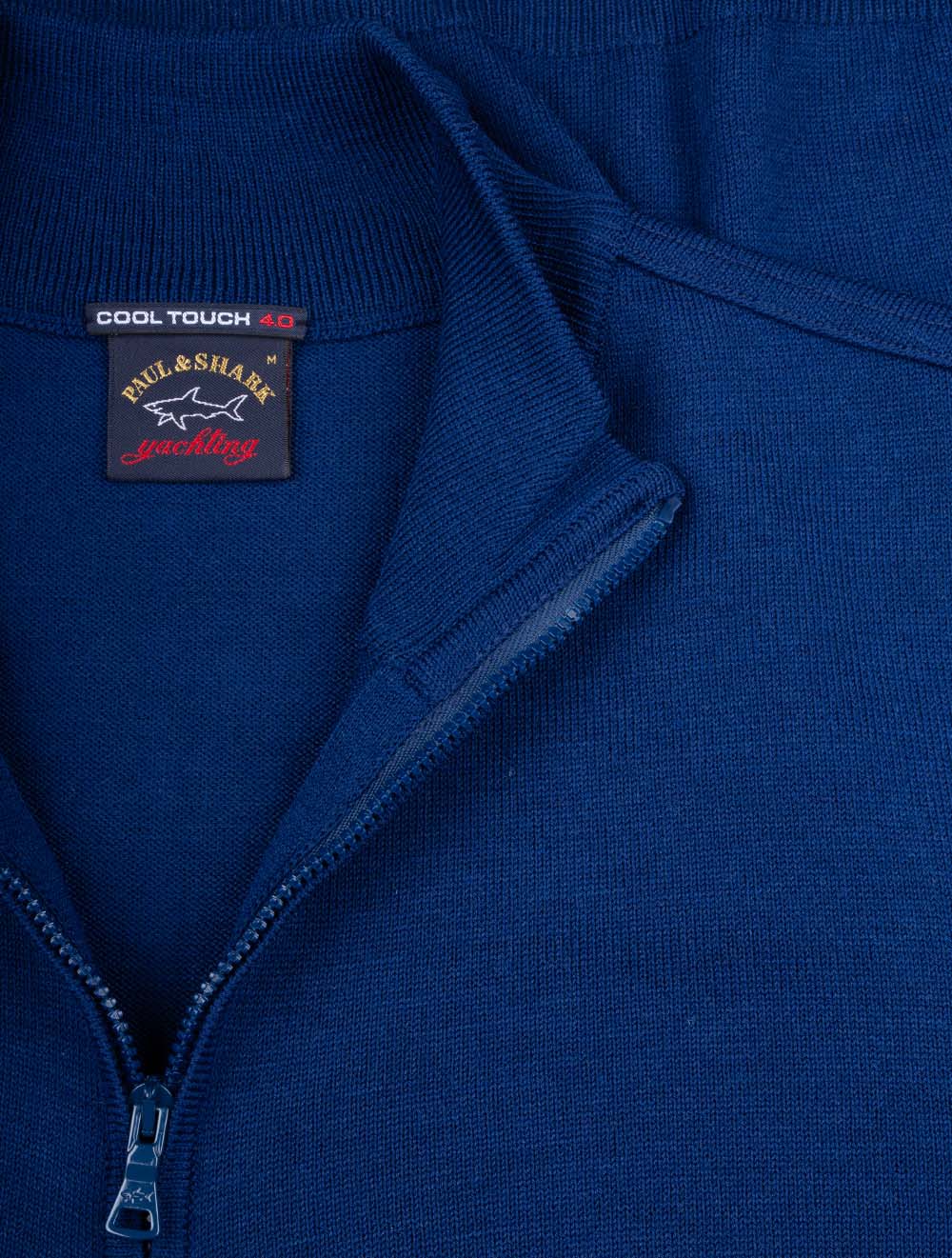 Paul And Shark Mockneck Half Zip Knitwear Blue AI1