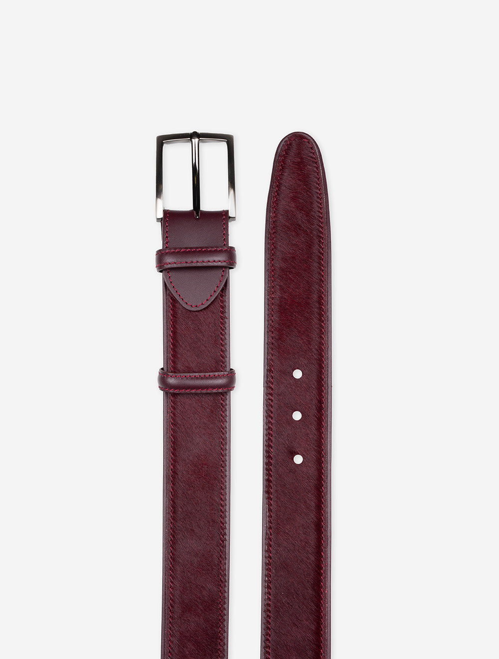 Pony Hair Belt Aubergine