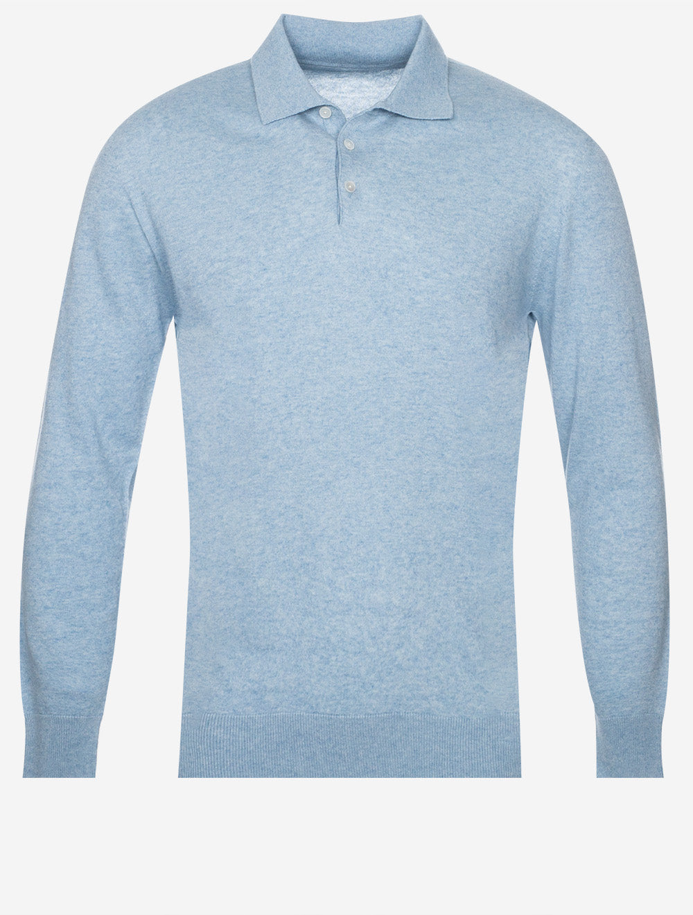 Louis Copeland Knit Long Sleeve Polo Blue MI