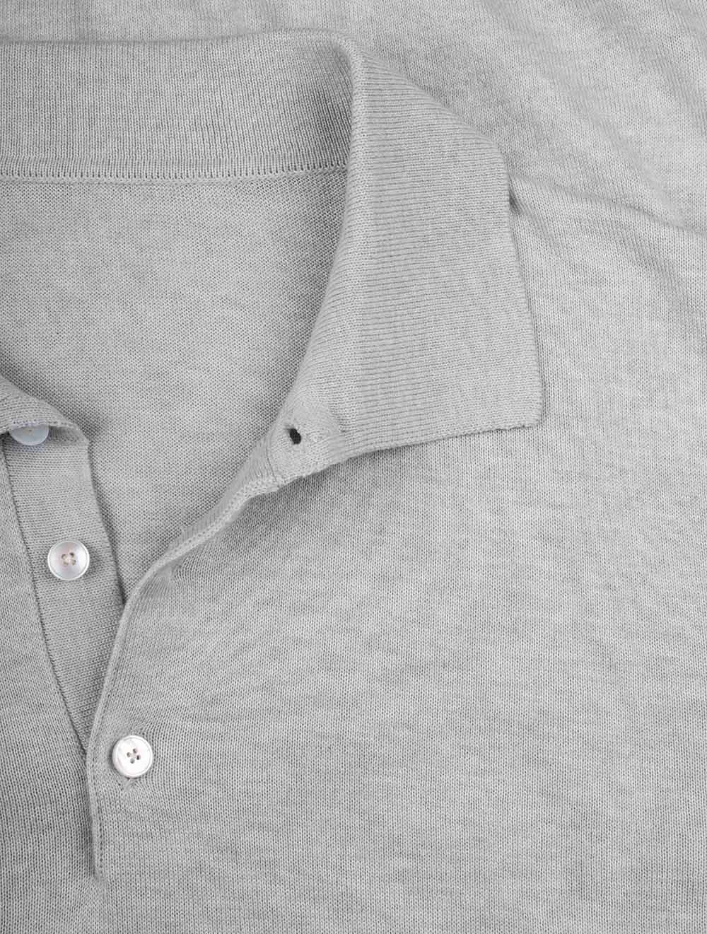 Louis Copeland Knit Long Sleeve Polo Grey AI3