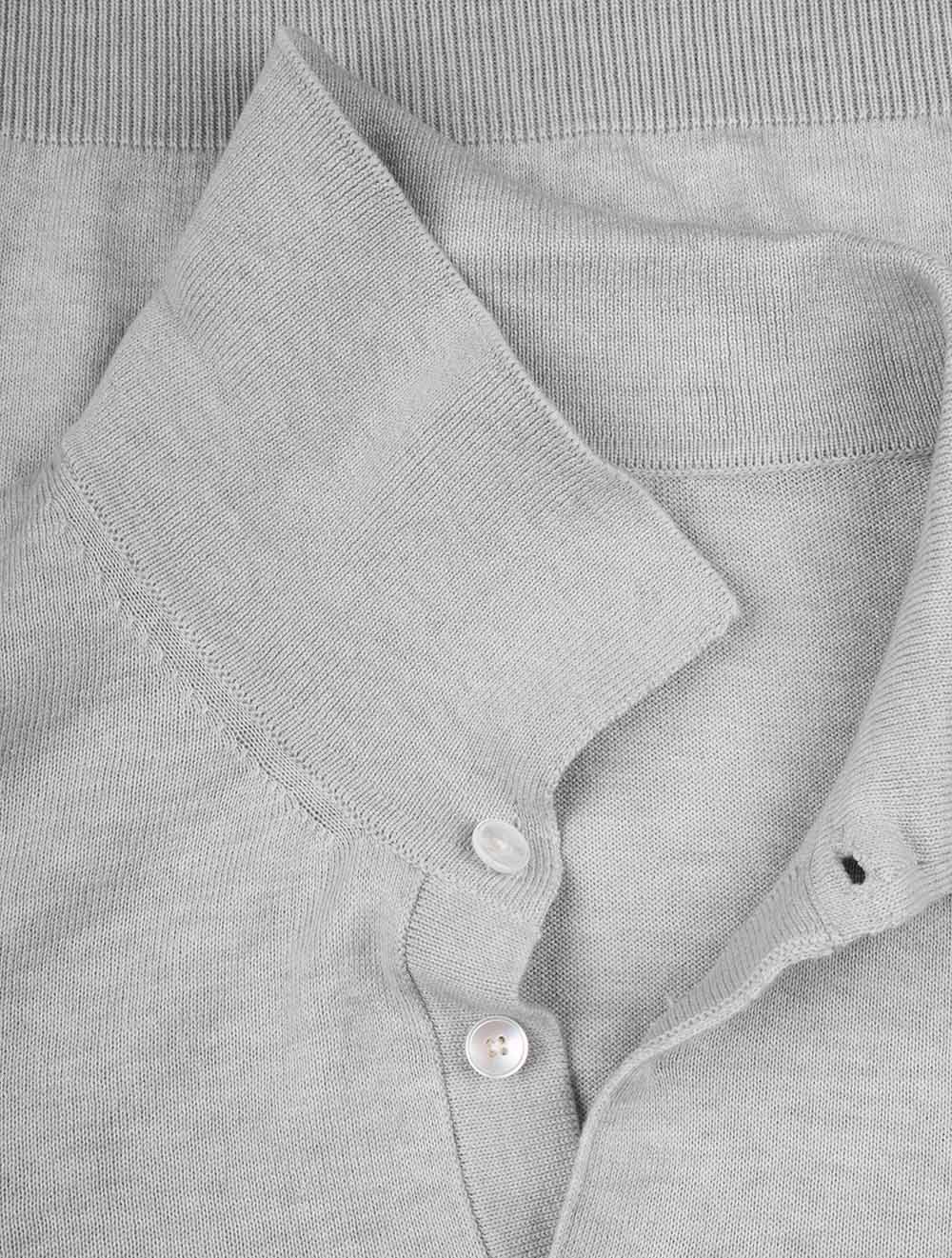 Louis Copeland Knit Long Sleeve Polo Grey AI4