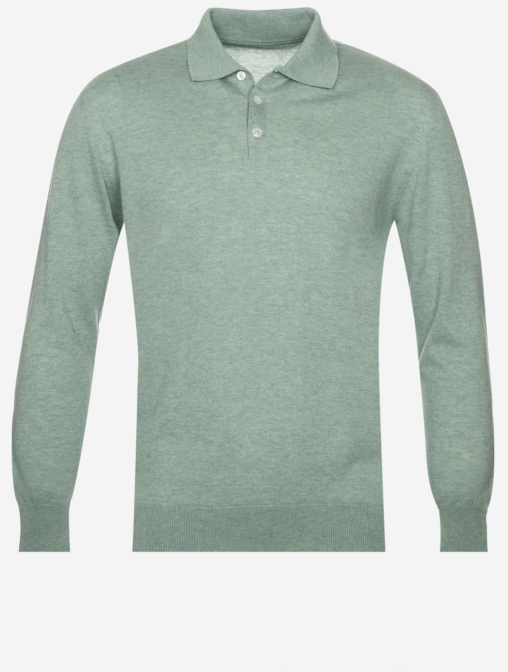 Louis Copeland Knit Long Sleeve Polo Sage MI