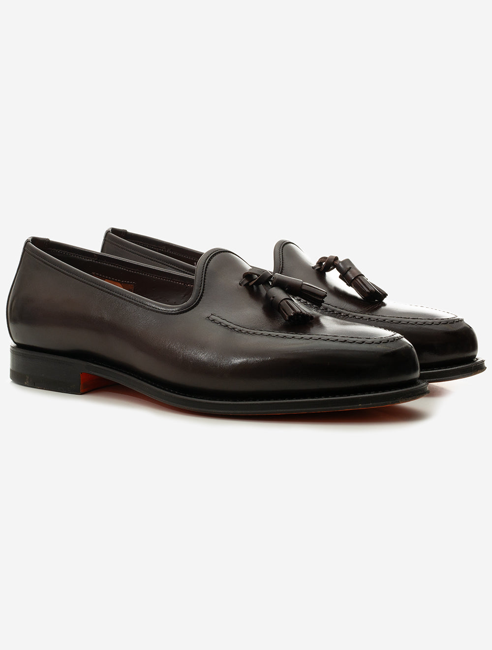 Leather Tassle Loafer Dark Brown