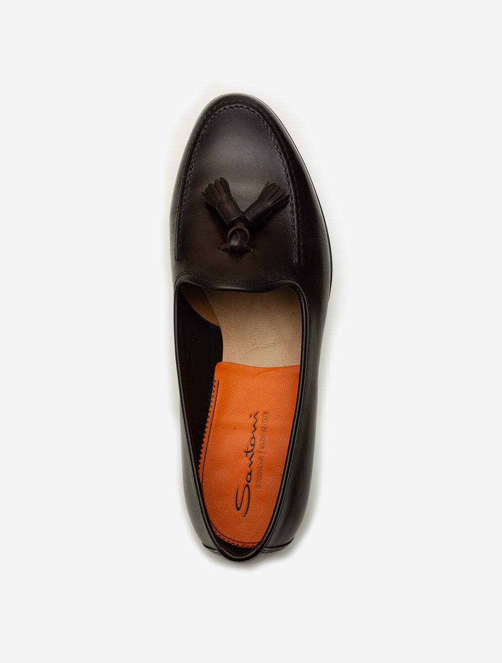 Leather Tassle Loafer Dark Brown