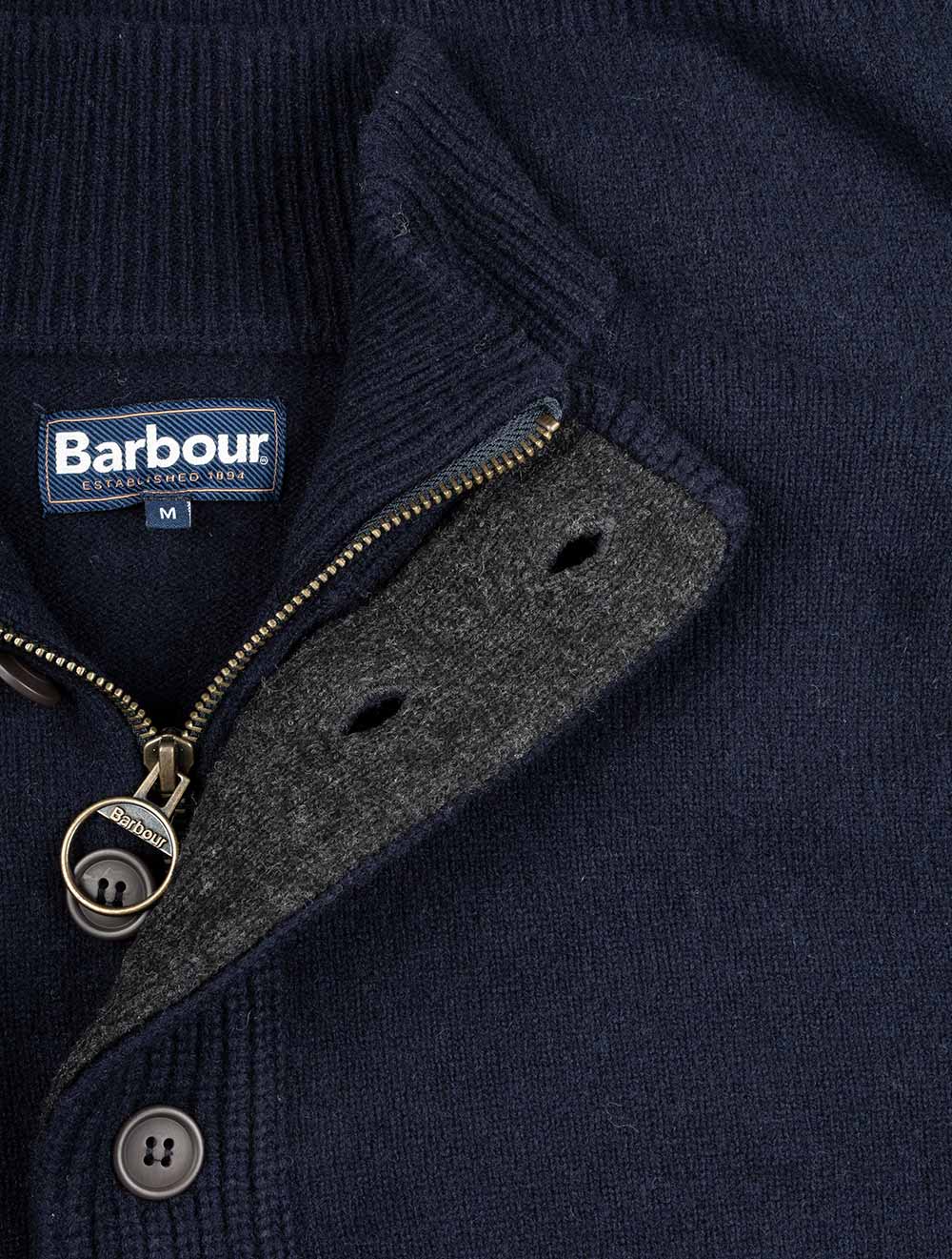 Barbour Patch Half Zip Navy AI3