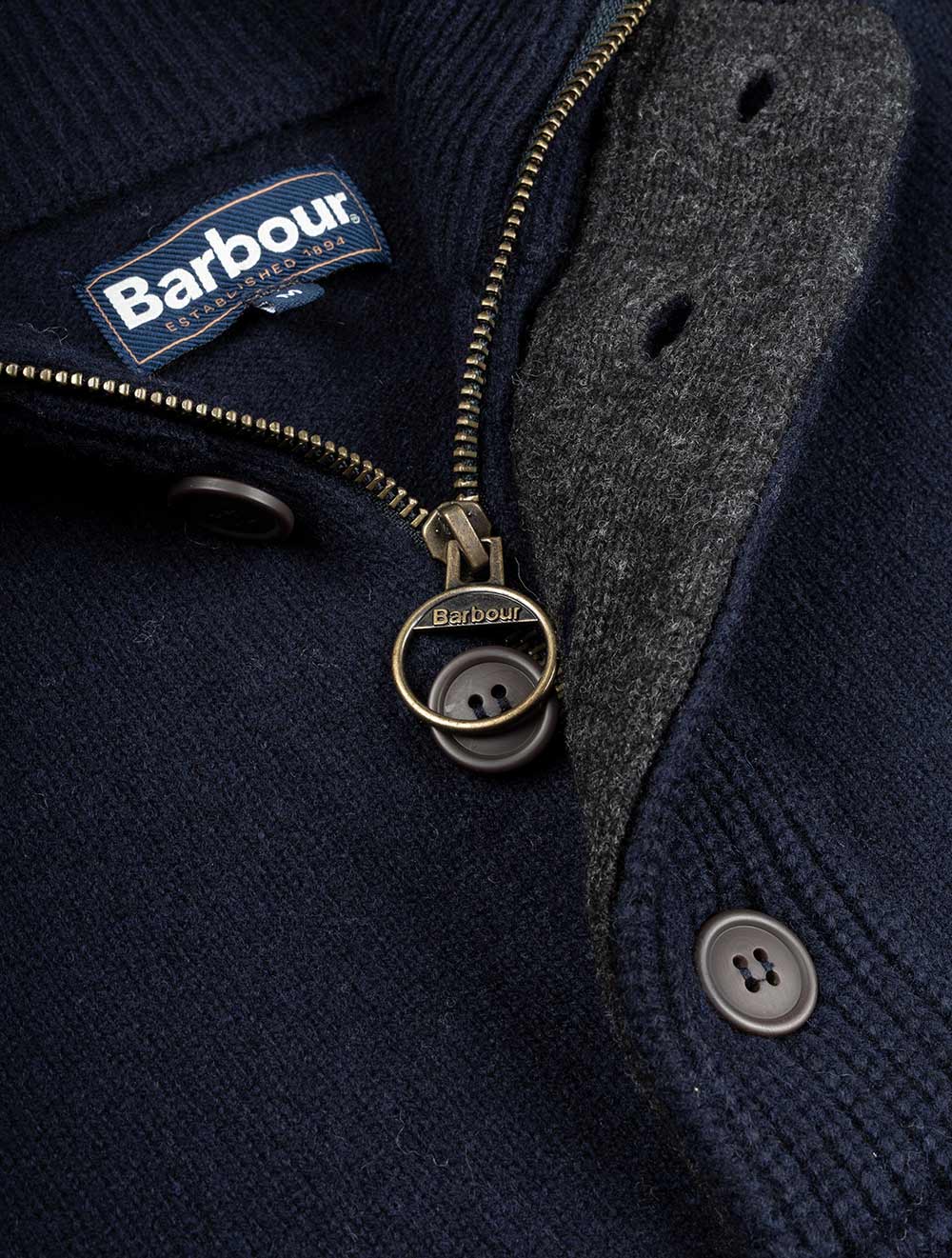 Barbour Patch Half Zip Navy AI4