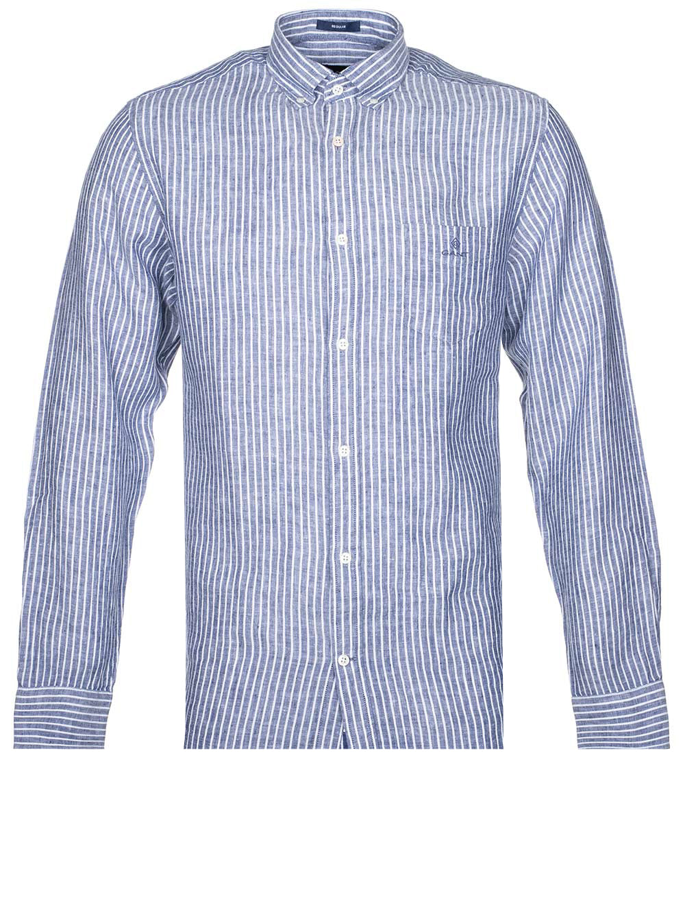 Gant Stripe Linen Button-down Persian Blue MI