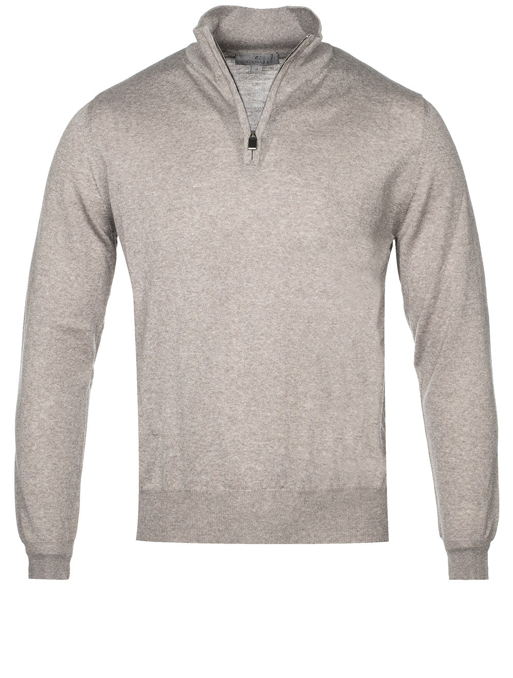 Canali Half Zip Mock Neck Beige MI