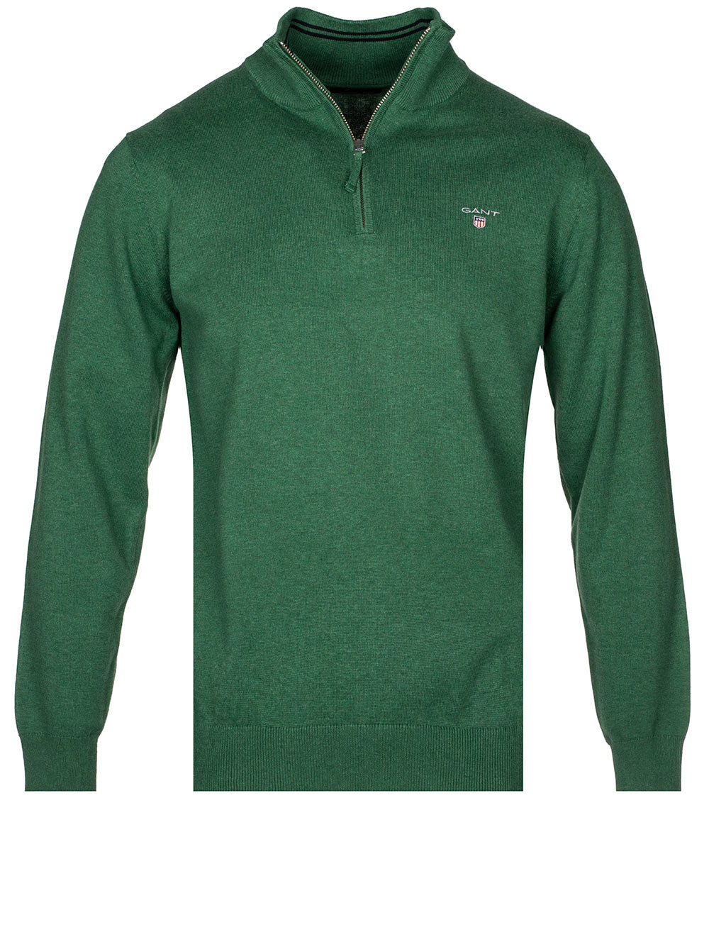 Gant Classic Cotton Half Zip Kelly Green Melange MI