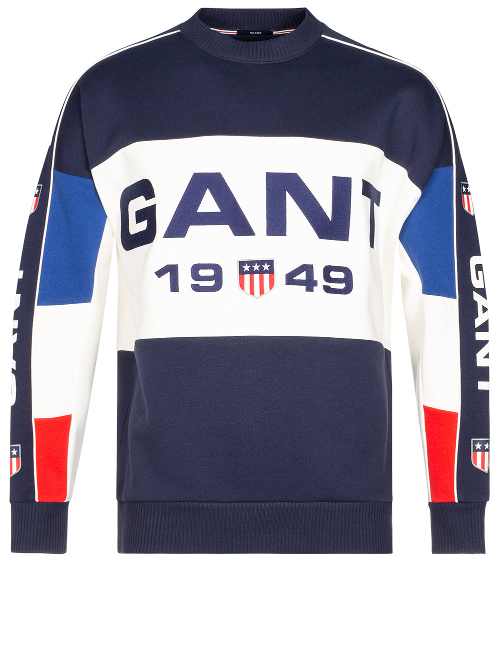 Gant Retro Shield Block Crewneck Evening Blue MI