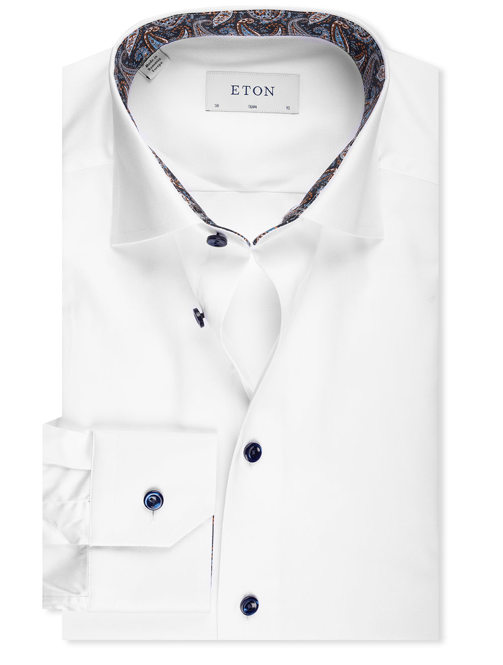 Slim Fit Organic Cotton Signature Twill Shirt White