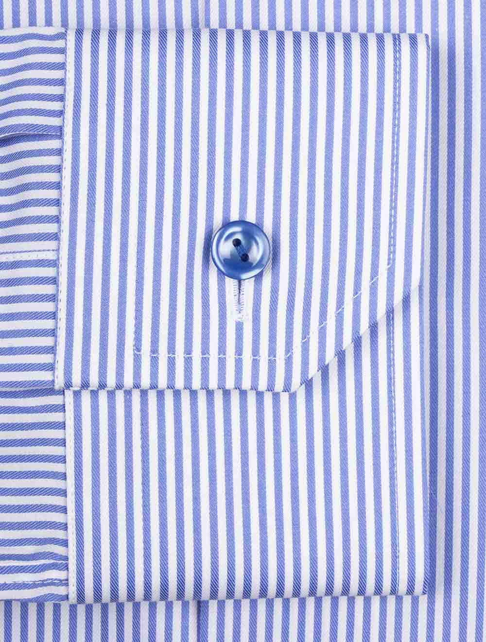 Slim Fit Bengal Striped Fine Twill Shirt Blue