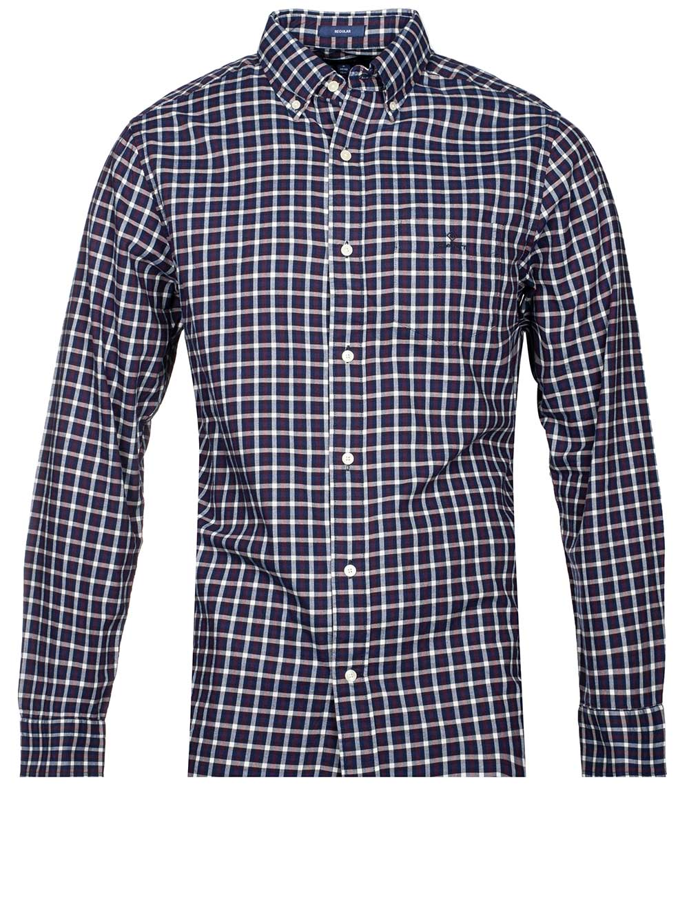 Gant Regular Fit Gingham Twill Shirt Evening Blue MI