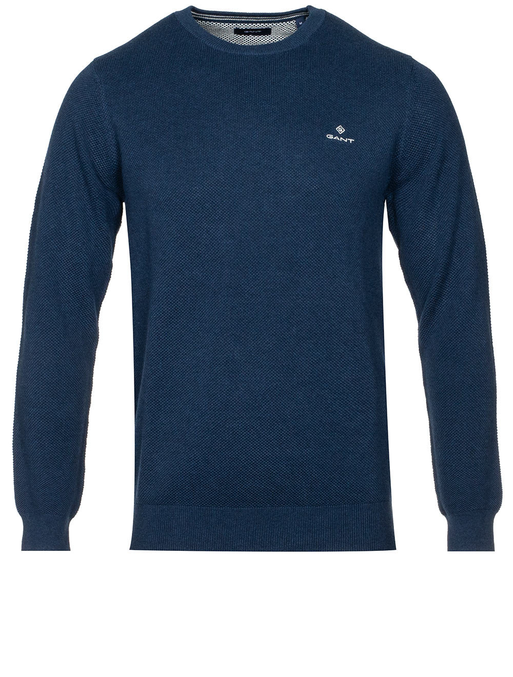 Gant Cotton Pique Crewneck Marine Melange MI