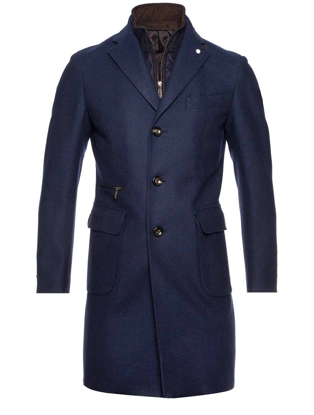 Lubiam Twill Overcoat With Insert Navy MI