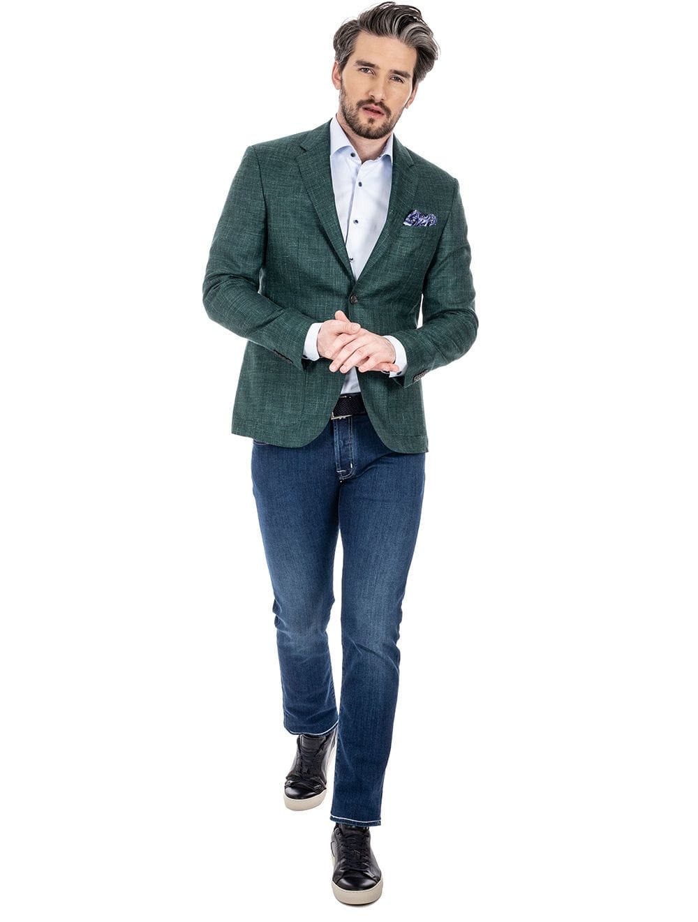 Louis Copeland Fleck Loro Piana Blazer Green AI1