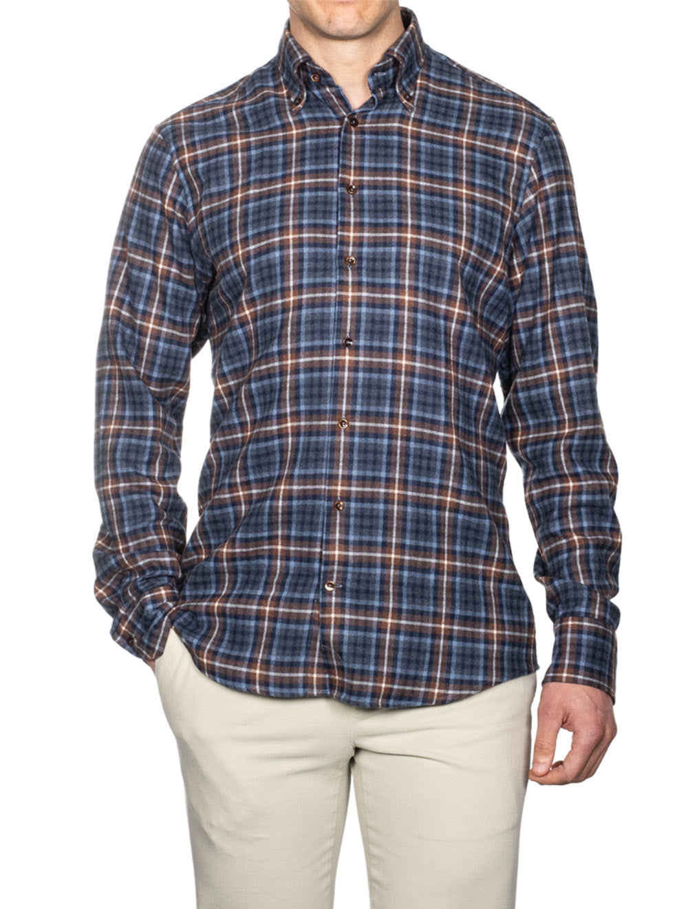 Stenstroms Checked Flannel Shirt Brown AI1