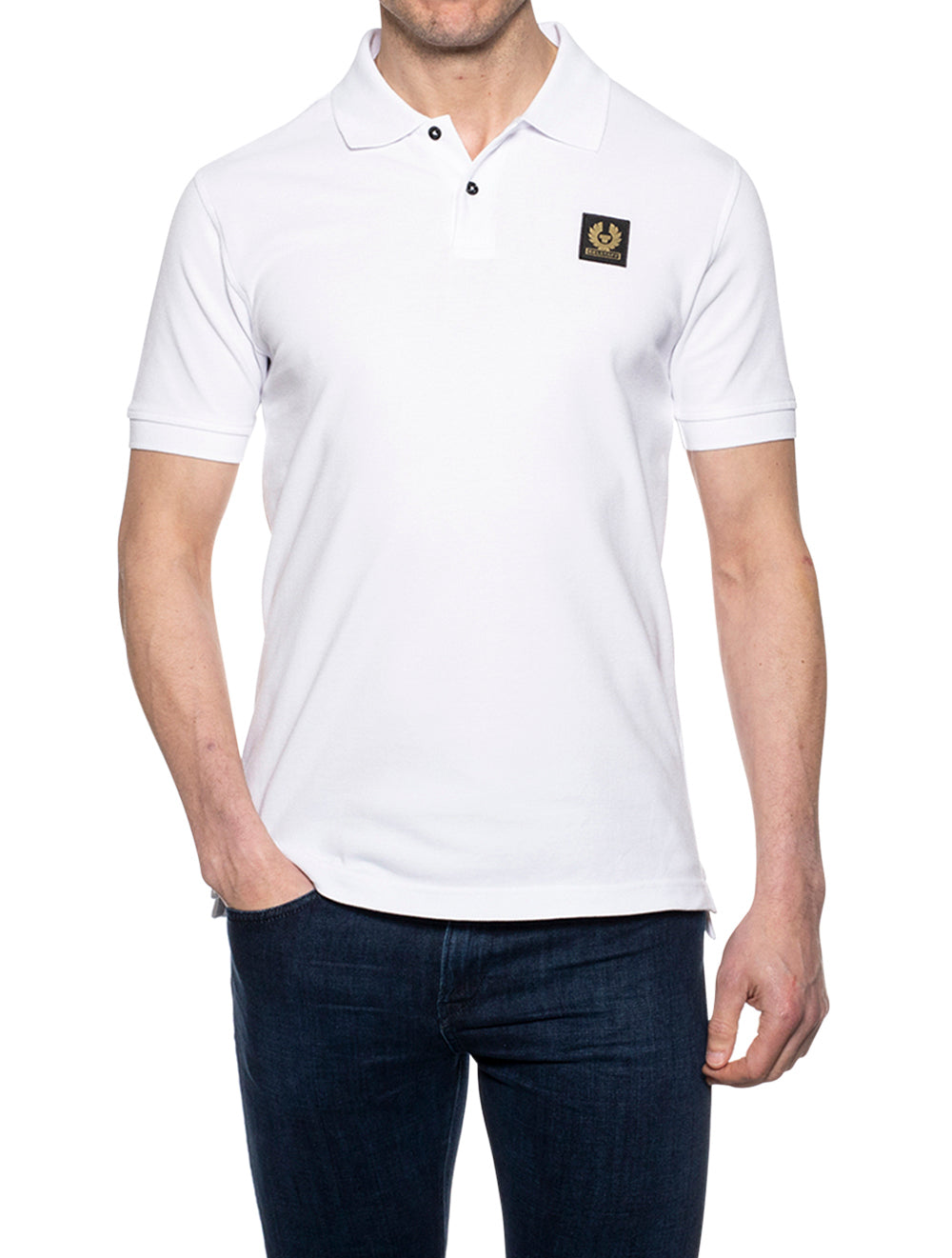 Belstaff Short Sleeve Polo With Patch White AI1