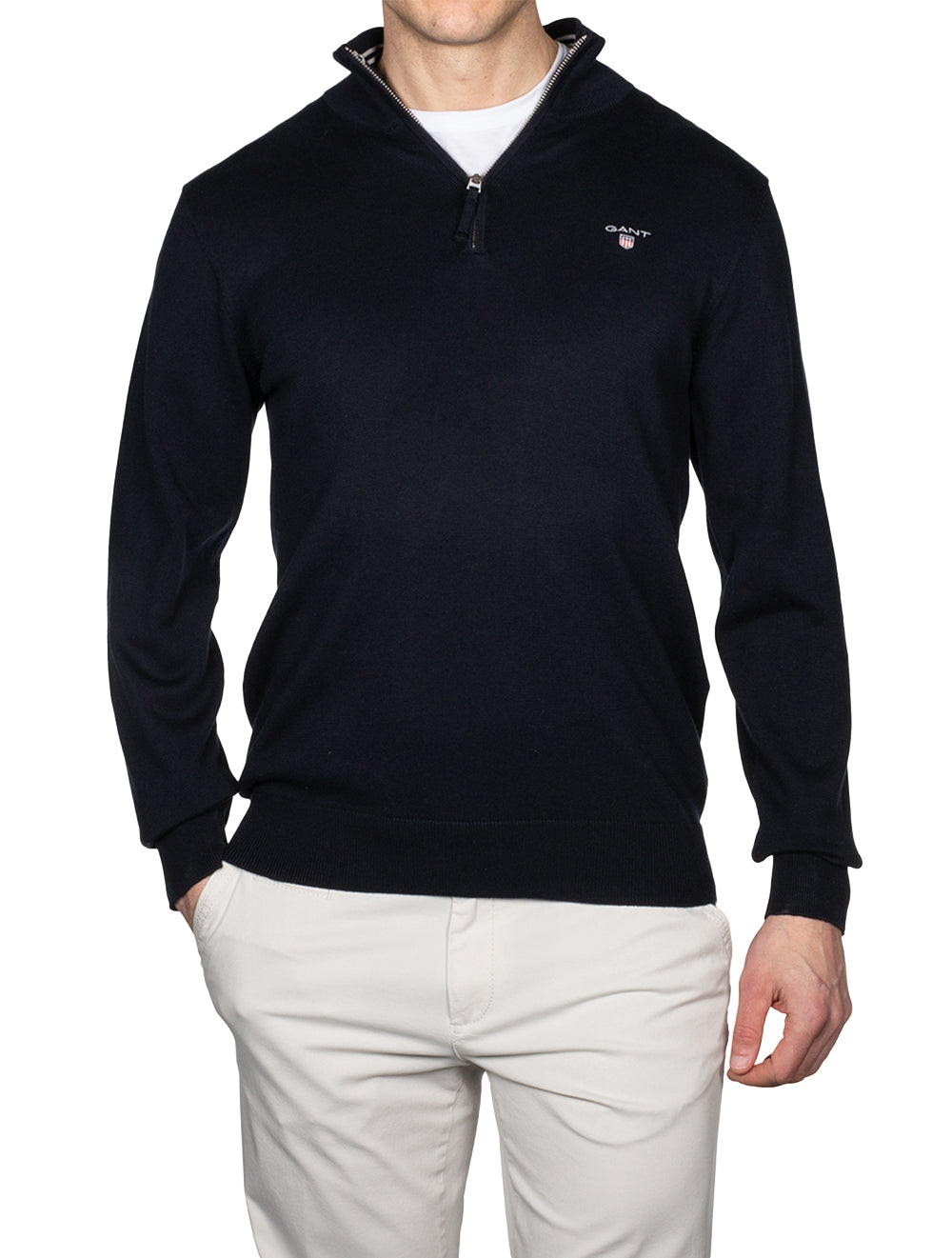 Gant Classic Cotton Half Zip Evening Blue AI1