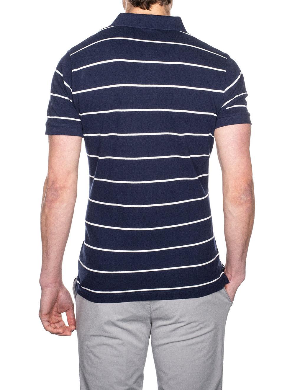 Gant Br Stripe Pique Short Sleeve Rugger Evening Blue AI2