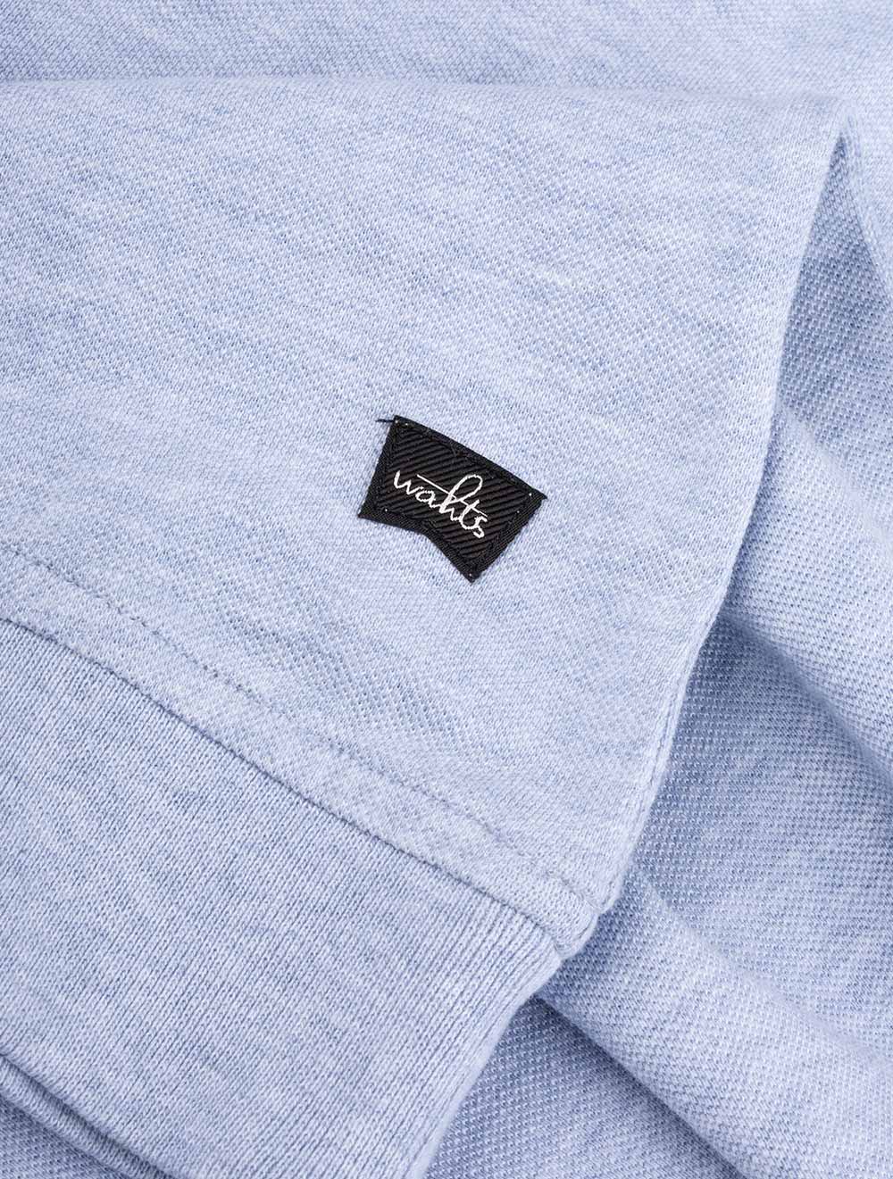 Wahts Barnett Longsleeve Retro Poloshirt Light Blue Melange AI2